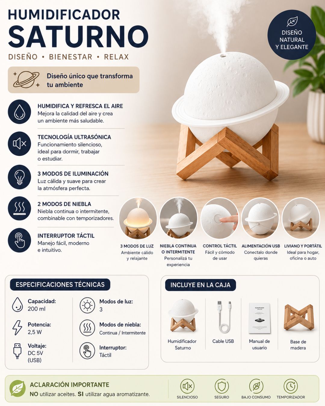 Humidificador Saturno